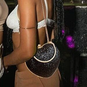 Neiman Marcus Black Heart Clutch Purse